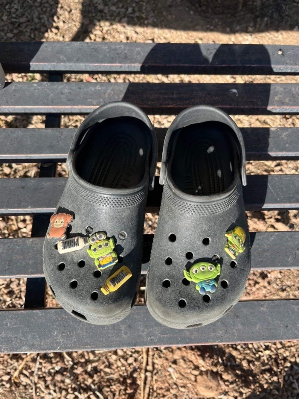 Kids Crocs with  Alien Charms Size 2
